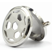 Silber Fußball 30mm Rd Edelstahl Ätherische Öle Locket Anhänger